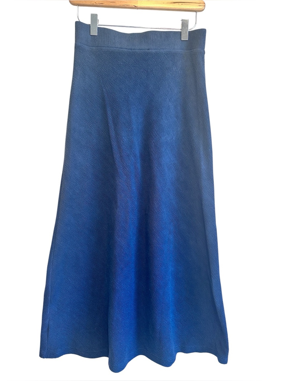 Zara Blue Maxi Skirt A-Line Flowing Full Length Stretch Waist/size M